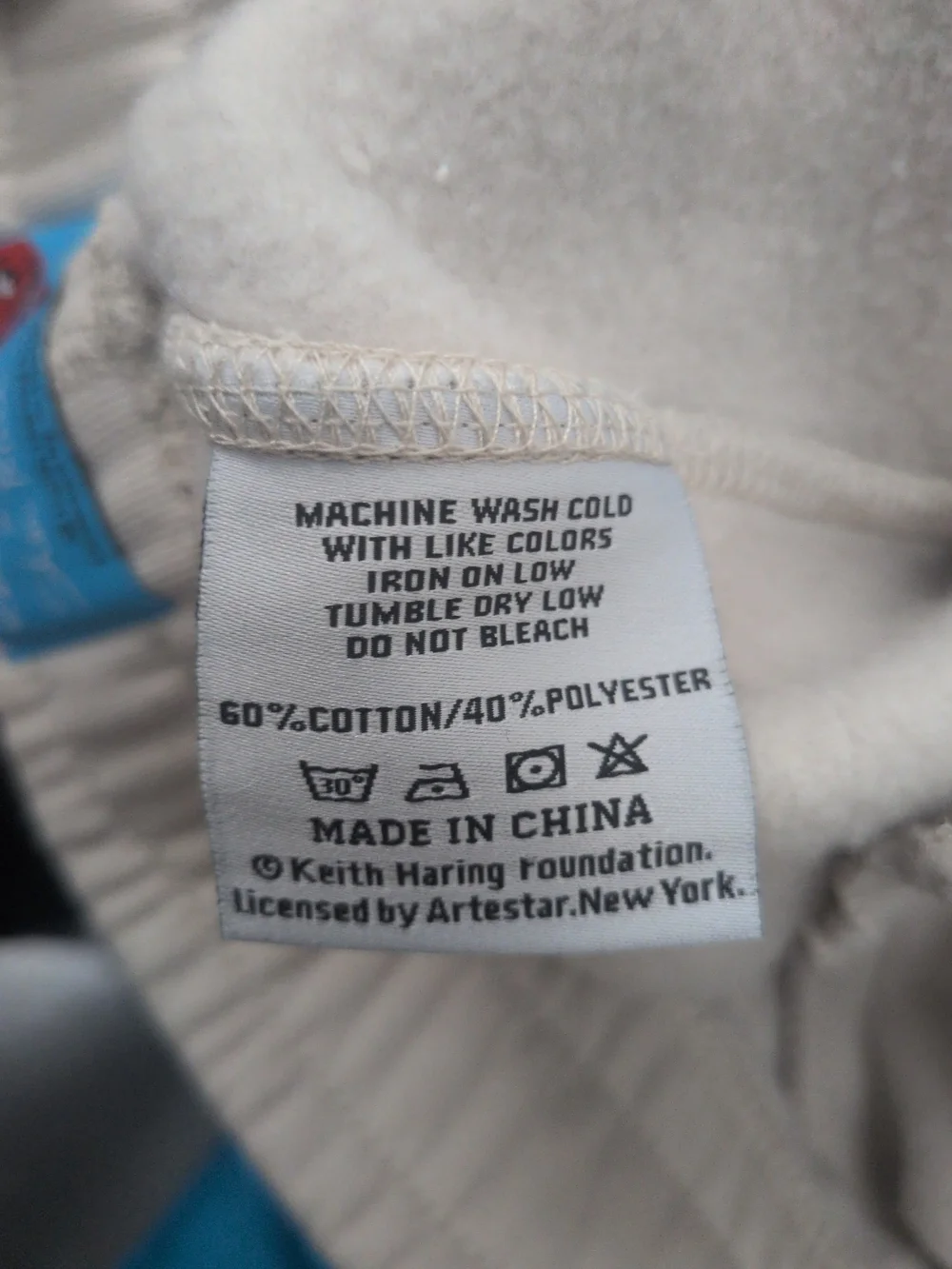 Keith Haring Cream Graphic Joggers with Red Heart